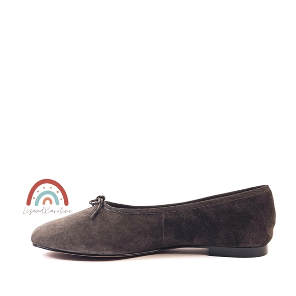 New! Madewell The April Ballet Flat in Dark Carob Leather Suede - Picture 7 of 16